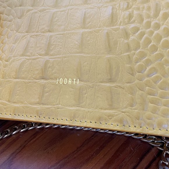 Real Leather Yellow & Gold Cross Body Mini Bag - NWOT - Picture 4 of 9